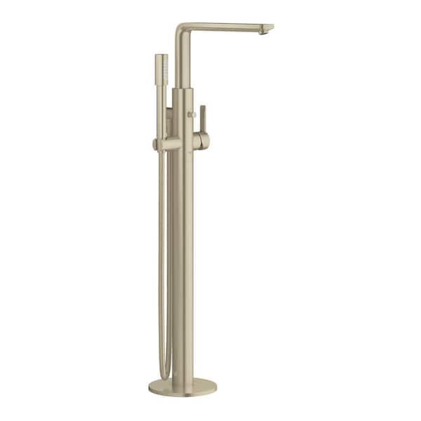 GROHE Lineare Single-Handle Freestanding Tub Faucet with Hand Shower and Automatic Tub/Shower Diverter in Brushed Nickel