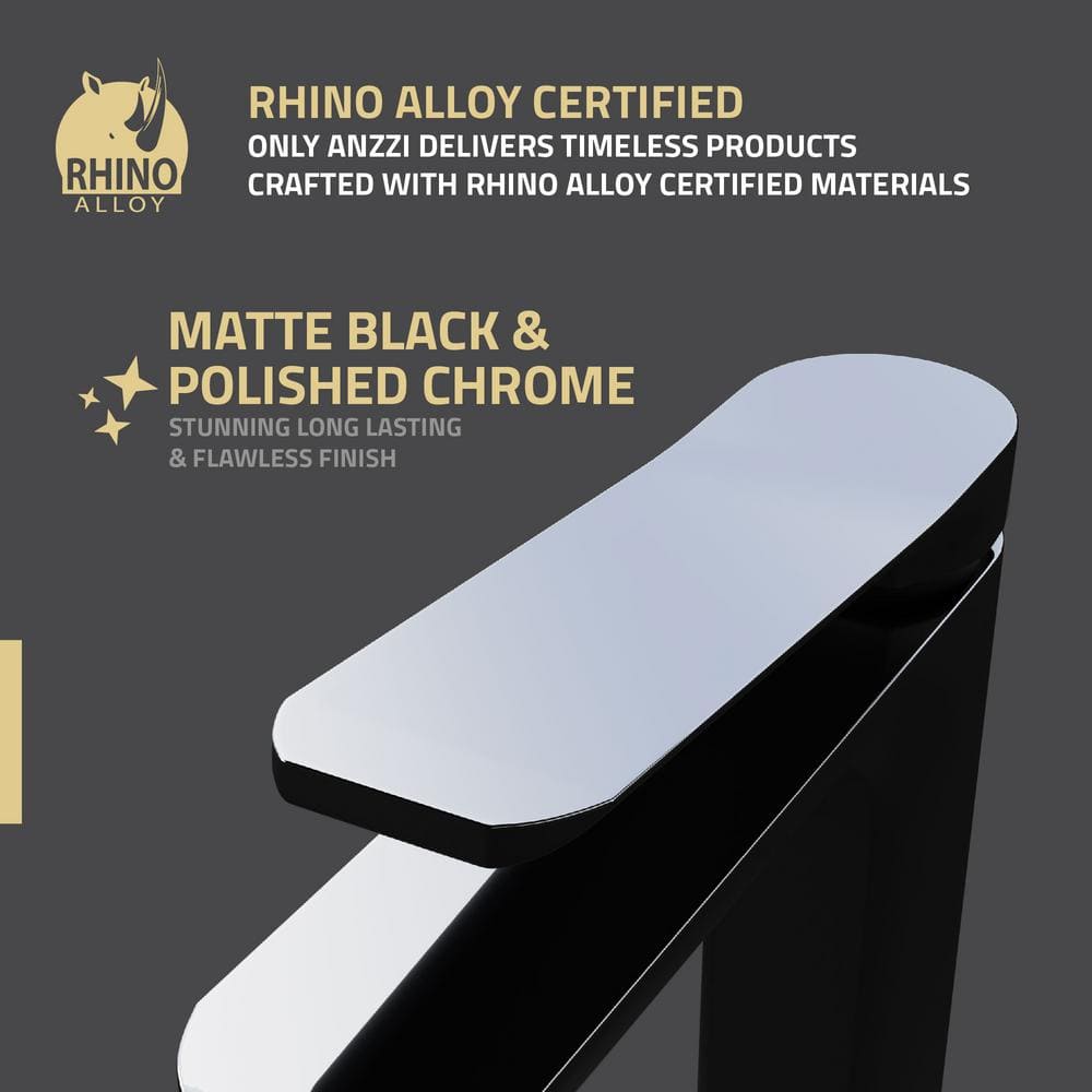 Matte Black and Chrome Single Handle Bathroom Faucet
