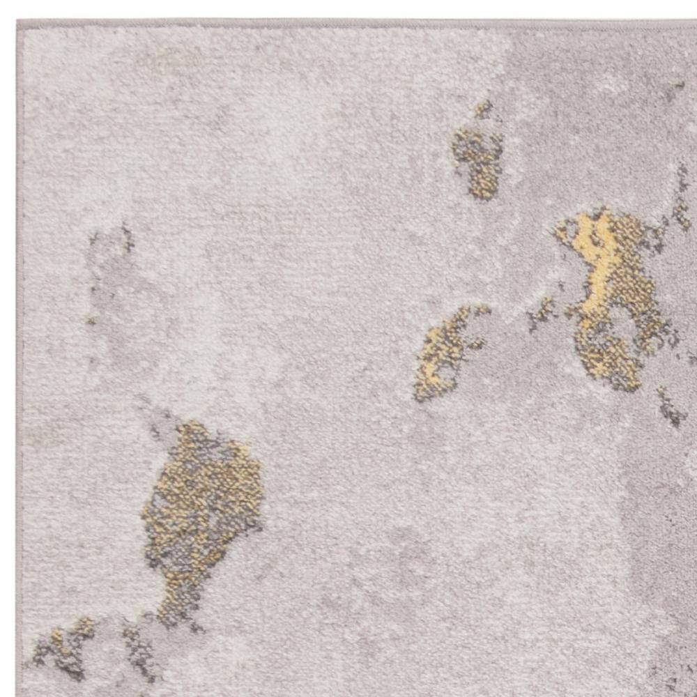 Elegant Square Gray Hand-Knotted Easy-Care Synthetic Area Rug