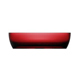 Fashion Bathroom Crystal Glass Rectangle Vessel Sink Basin in Wine Red
