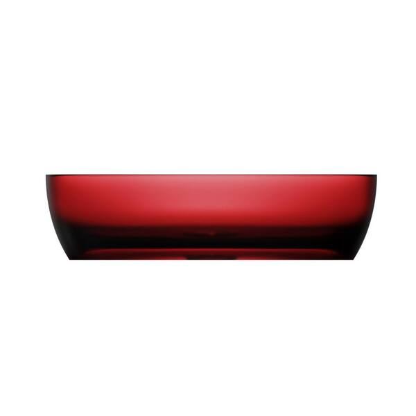 Staykiwi Fashion Bathroom Crystal Glass Rectangle Vessel Sink Basin in Wine Red