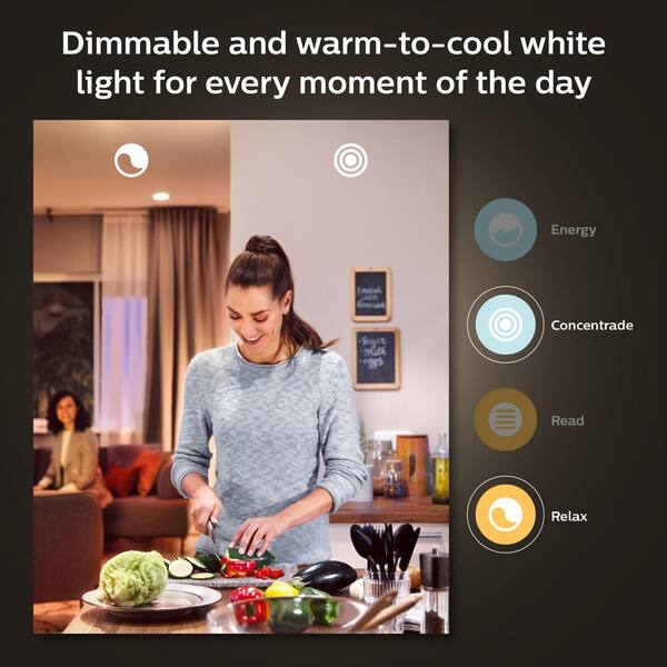 Philips Hue Smart 100W A21 LED Bulb - White Ambiance Warm-to-Cool White  Light - 1 Pack - 1600LM - E26 - Indoor - Control with Hue App - Works with