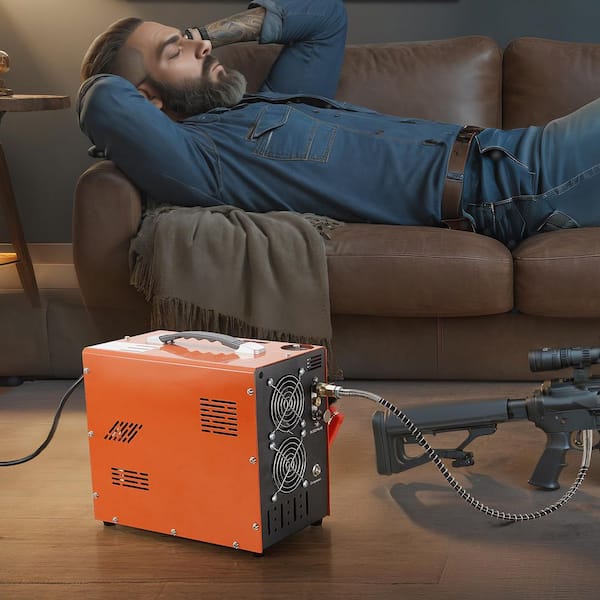PCP Air Compressor, 4500 PSI Portable Electric Air Compressor with Built-in Power Converter & Water-Free Air Rifle