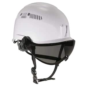 Skullerz Anti-Fog Smoke Lens White Class C Safety Helmet with Visor