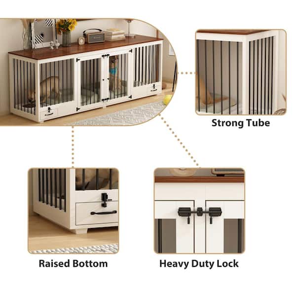 2'x3' Small Wooden Dog Crate With Snap-on Floor Mat built-to-order