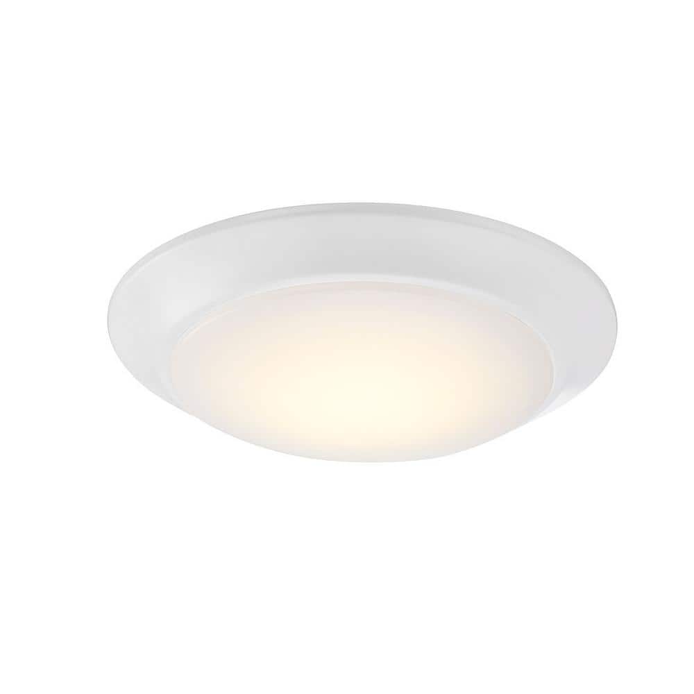 White Glass LED Indoor/Outdoor Flush Mount Light