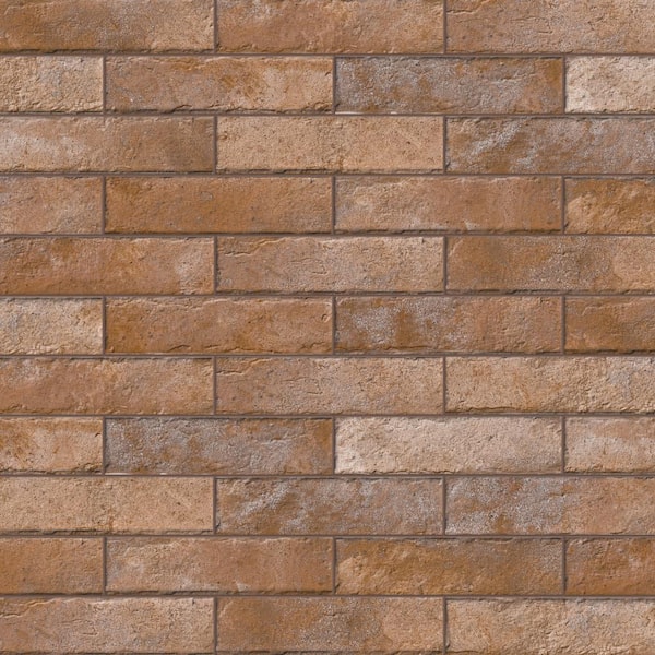 Merola Tile Brooklin Brick Cotto 2-3/8 in. x 9-3/4 in. Porcelain Floor and Wall Take Home Tile Sample