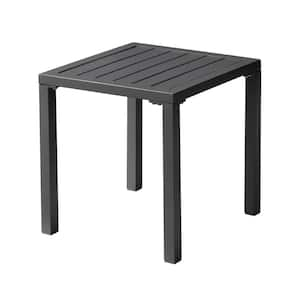 Aluminum 15.7 in. Square Outdoor End/Side Table in Black