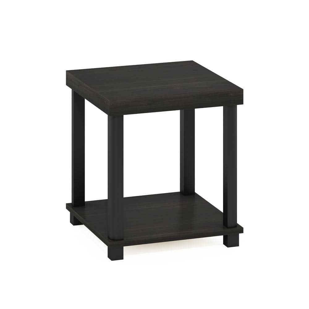 Turn-N-Tube15. 35 in. Espresso/Black Square2-Tier Wood End Table