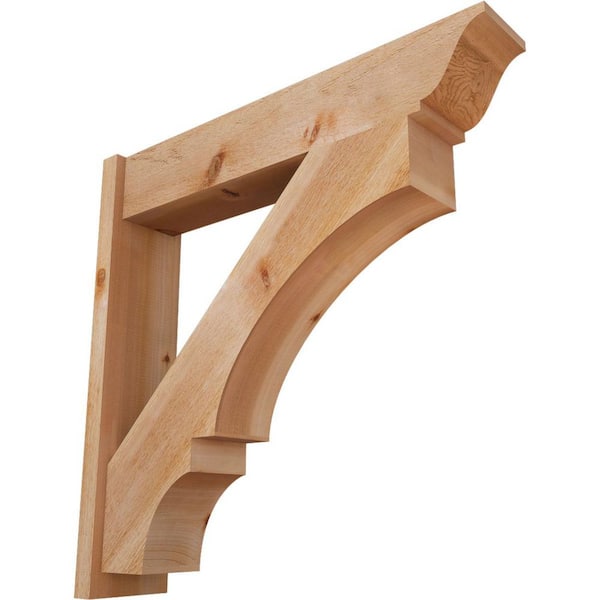 Ekena Millwork 8 in. x 38 in. x 38 in. Western Red Cedar Balboa Traditional Rough Sawn Outlooker