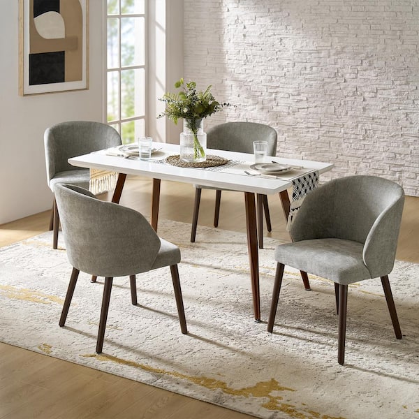 JAYDEN CREATION Yuri Dove Polyester Dining Chair Set of 4