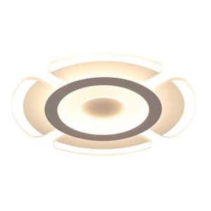 7.9 in. White Modern Round Ultra-Thin Flush Mount 3-Color Integrated LED Ceiling Light With Acrylic Shade, for Corridor
