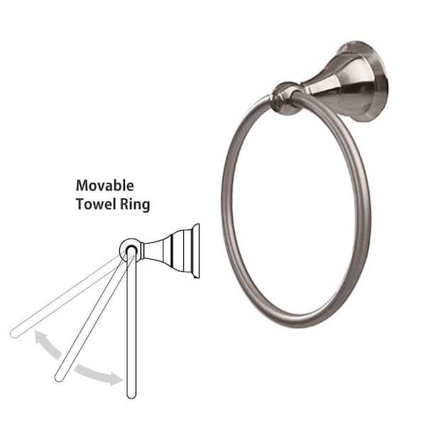 Kelton Towel Ring in Satin Nickel