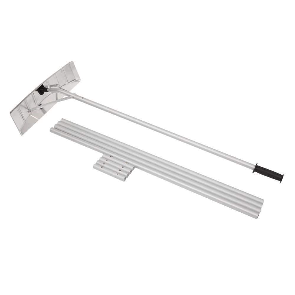 240 in. Aluminum Handle and Aluminum Snow Shovel Roof Rake Extension Poly B