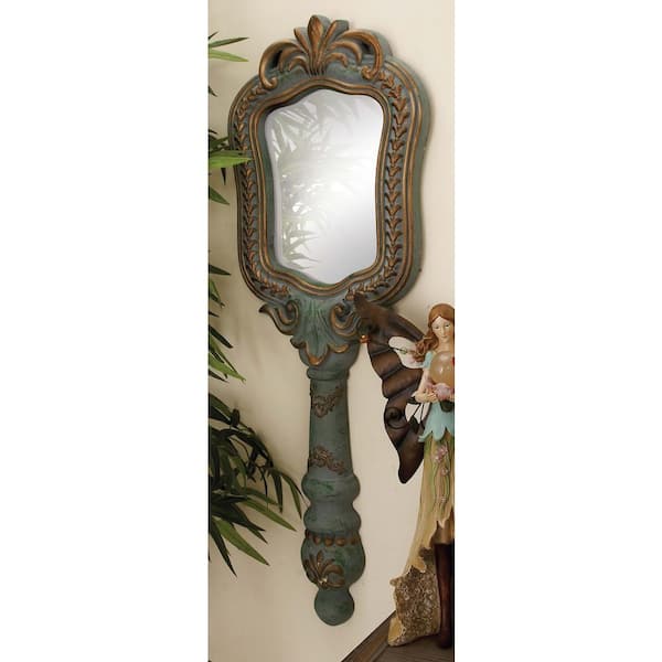 Litton Lane 2-Piece Rustic Elegance Scroll and Feather Wall Mirror Set