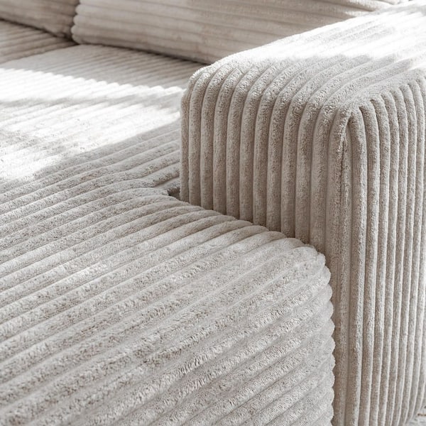 GaGa RM FUFU&GAGA 134 in. Square Arm Corduroy Upholstery U-Shaped with 5