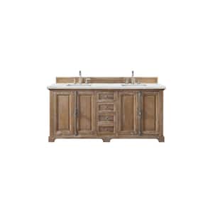 Providence 72 in. W x 23.5 in. D x 34.3 in. H Double Bath Vanity in Driftwood with Ethereal Noctis Quartz Top