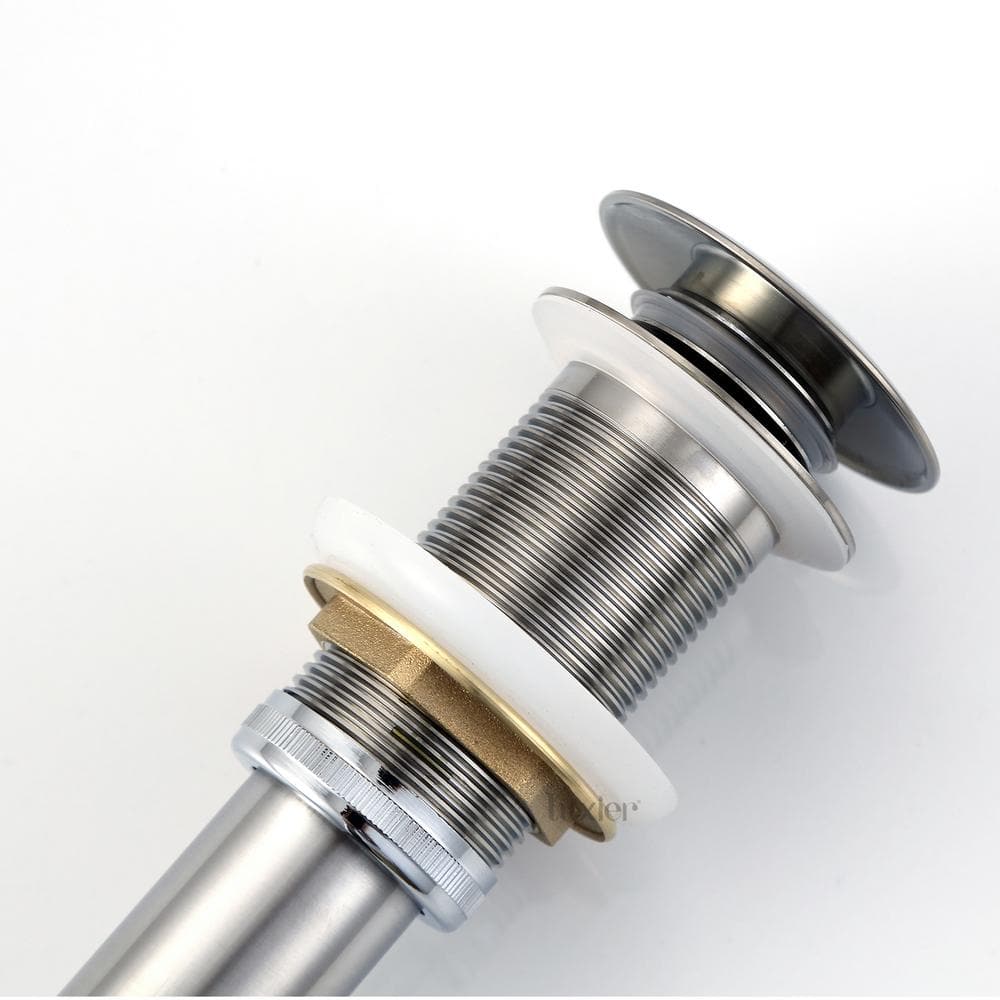 Brushed Nickel Bathroom Sink Push Pop-Up Drain Stopper