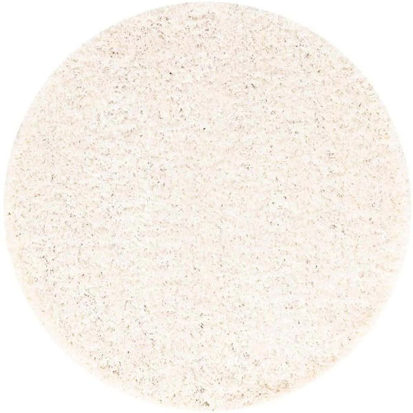 Solid Shag Snow White 5 ft. 3 in. x 5 ft. 3 in. Area Rug