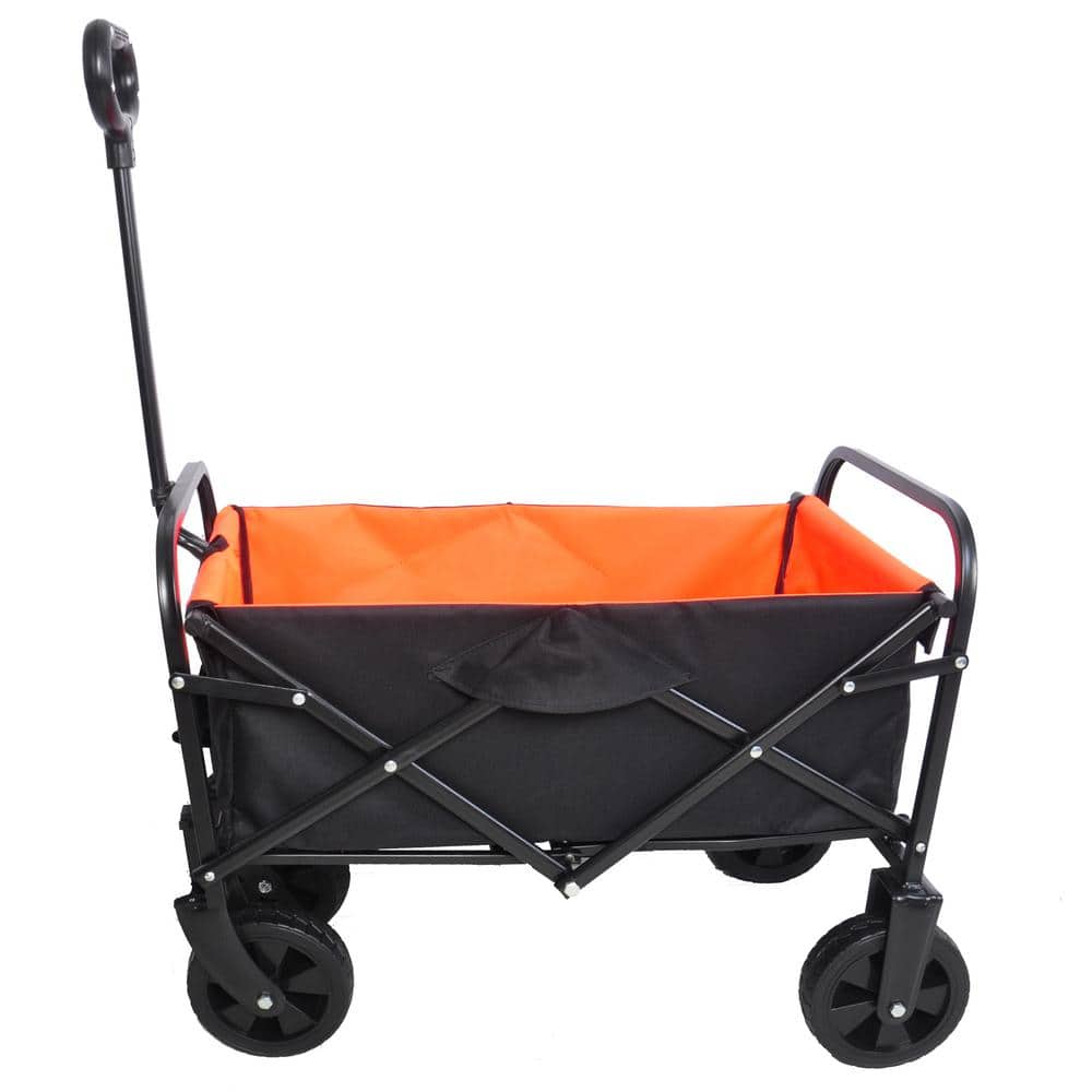 4.2 cu. ft. Steel Orange Black Mini Folding Wagon Garden Cart Shopping Beach Cart price history on PriceWatchPro