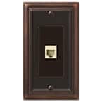 Continental 1 Gang Phone Metal Wall Plate - Aged Bronze