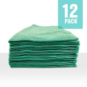 Microfiber Cleaning Cloths, 16in. x 16in., Green (12-Pack)