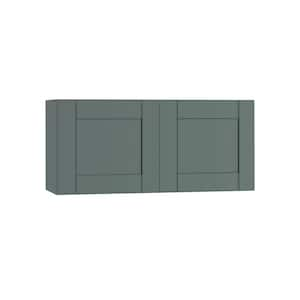 Washington 24 in. W x 12 in. D x 12 in. H Assembled Plywood Wall Kitchen Cabinet in Verdant Green with Soft Close Door