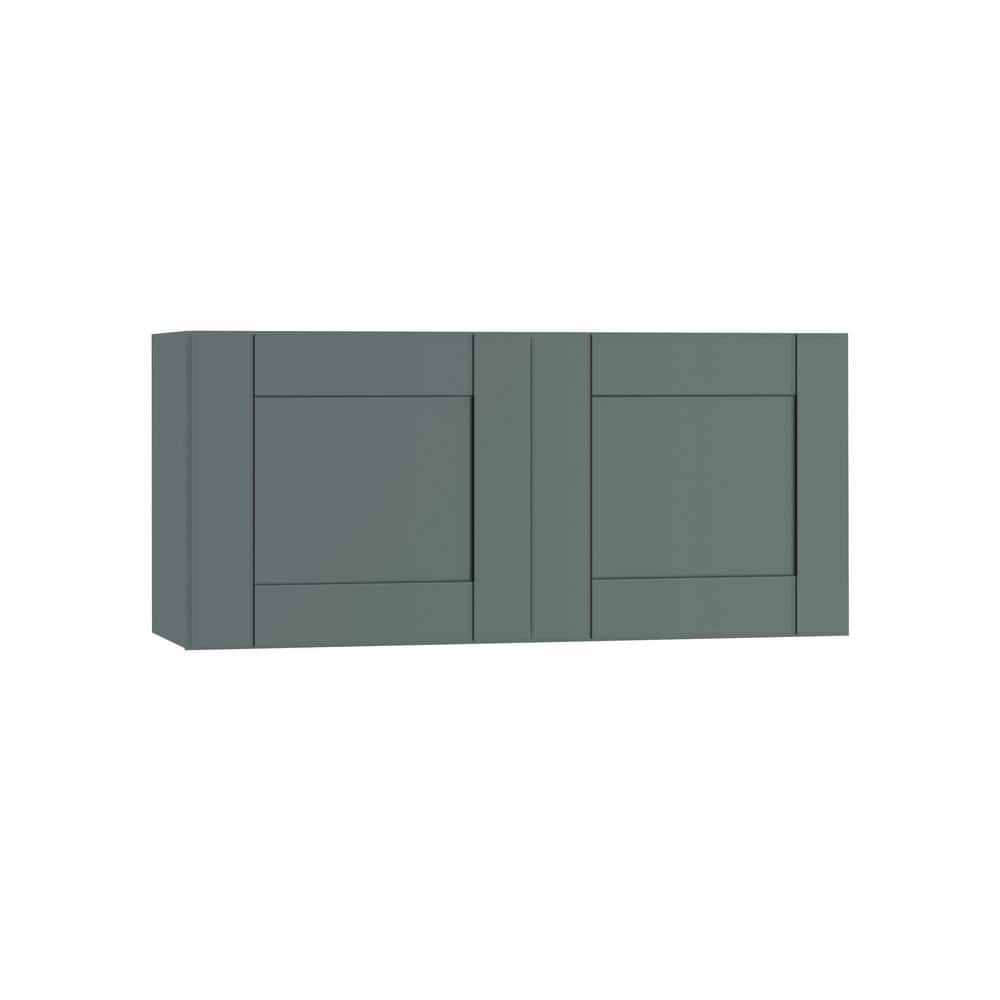Washington 36 in. W x 12 in. D x 15 in. H Assembled Plywood Wall Kitchen Cabinet in Verdant Green with Soft Close Doors price history on PriceWatchPro