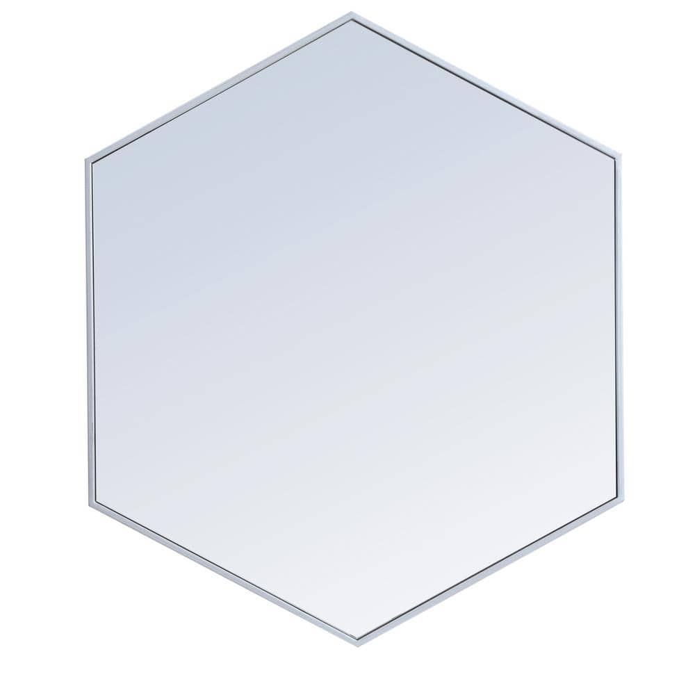Medium Irregular Silver Modern Mirror (32 in. H x 38 in. W)