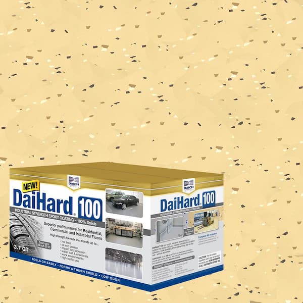 DAICH DaiHard Industrial Strength 3.7 Qt. Tan Gloss 100% Solids Epoxy Concrete Floor Coating Kit