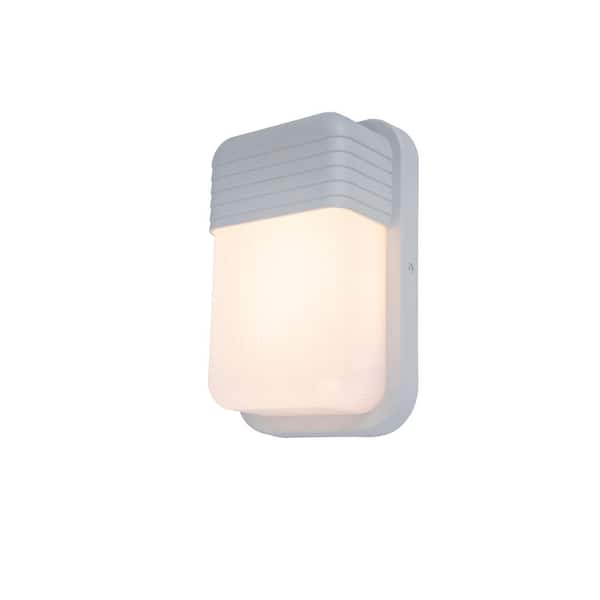 LUTEC Coastal Coronado White Outdoor Integrated LED Bulkhead Wall Lantern