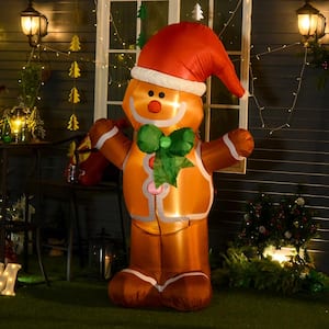 6 ft. Pre-Lit LED Gingerbread Man Christmas Inflatable with Instant Setup