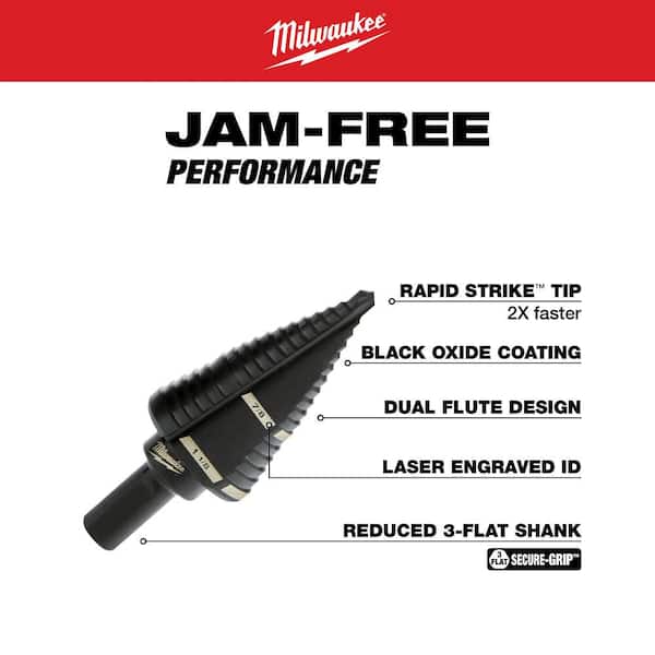 Milwaukee #9 x 7/8 in. and 1-1/8 in. Black Oxide Step Drill Bit (2