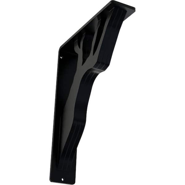 Ekena Millwork 2 in. x 10 in. x 7-1/2 in. Wrought Iron Triple Center Brace Damon Bracket