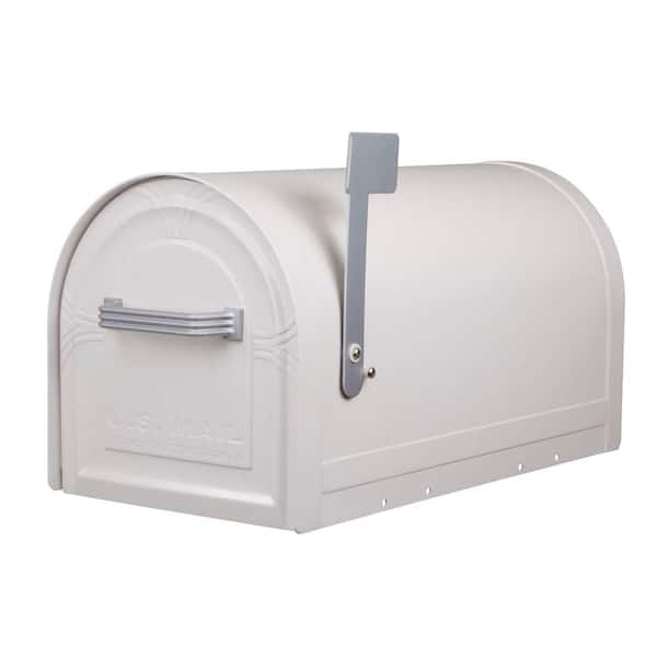 Gibraltar Mailboxes Wyngate Locking Post-Mount Mailbox in White