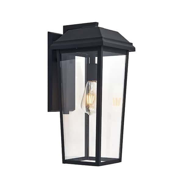 Outdoor Classic 18 in. Matte Black Outdoor Hardwired Wall Lantern sSonce with No Bulb Included