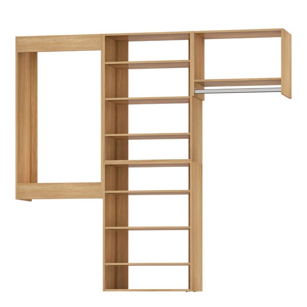 72 in W Wood Modular Closet System Wood Closet Organizer Storage Unit for Clothes Shoes Handbags and Accessories