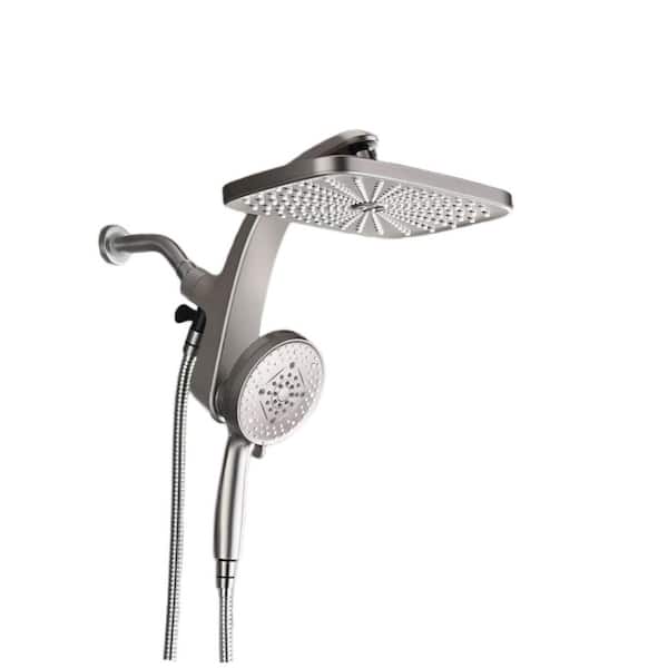 2-Piece Bathroom Shower Head with 12 in. Rain Head, Handheld Spray and Power Jets, in Starlight