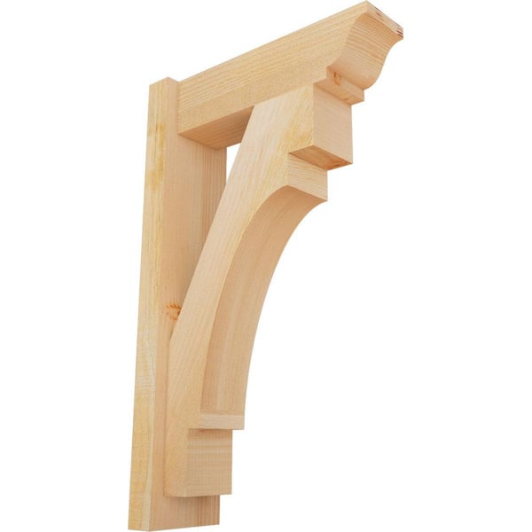 Ekena Millwork 6 in. x 30 in. x 18 in. Merced Traditional Rough Sawn Douglas Fir Outlooker