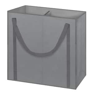 Gray Non Woven 2 Section Toteable Hamper