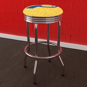 Indiana Pacers City 29 in. Yellow Backless Metal Bar Stool with Vinyl Seat