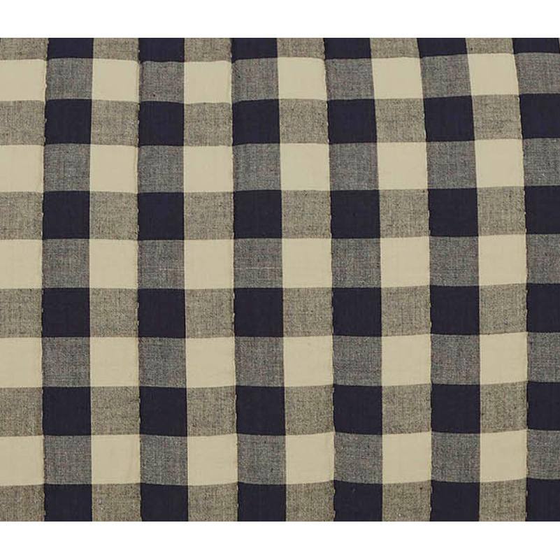 Navy and Khaki Checkered Cotton Standard Pillow Sham