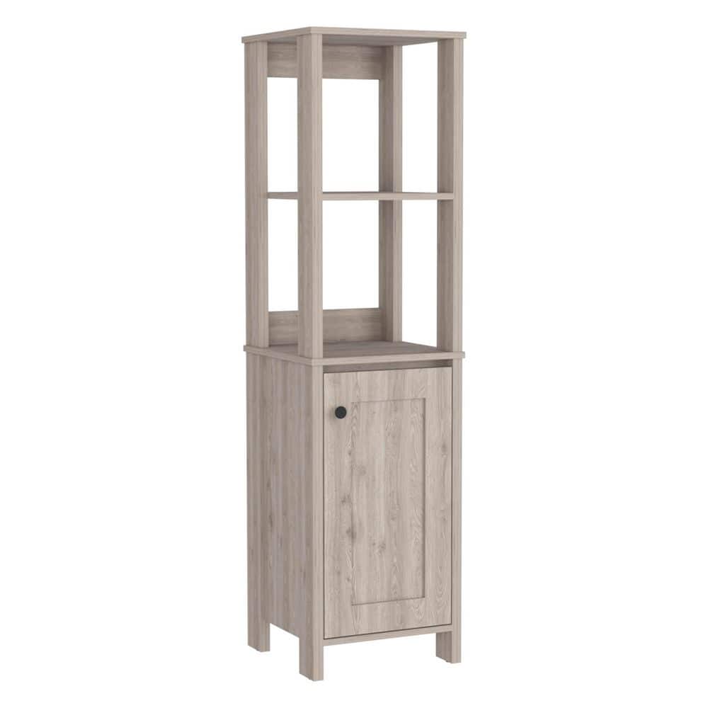 15.70 in. W x 15.70 in. D x 59.30 in. H Grey Particle Board Freestanding Linen Cabinet w/2-Shelves and Door in Grey price history on PriceWatchPro