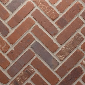 28 in. x 12.5 in. x 1/2 in. (8.7 sq. ft.) Brickwebb Herringbone Boston Mill Thin Brick Sheets (Box of 5-Sheets)