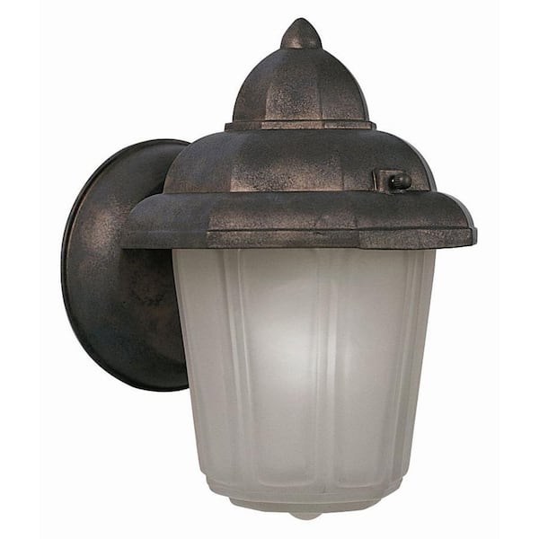 Design House Maple Street Washed Copper Outdoor Wall-Mount Downlight with Frosted Glass