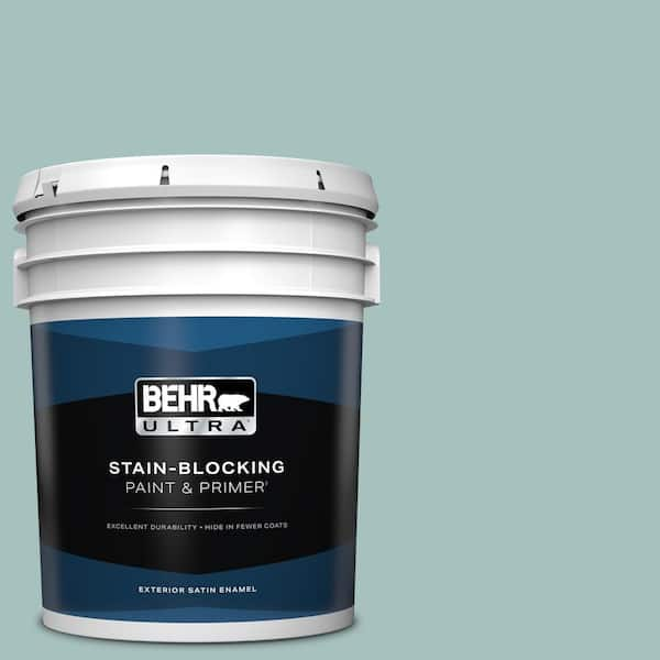 BEHR ULTRA 5 gal. #500F-4 Swan Sea Satin Enamel Exterior Paint & Primer