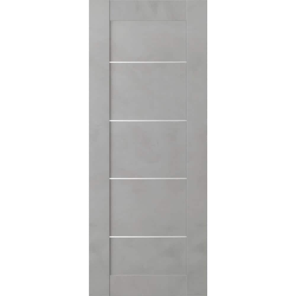 28 in. W x 80 in. H x 1-3/4 in. D 1 Panel Solid Core Vona 07 4H Light Urban Prefinished Wood Interior Door Slab -  Belldinni, 163923