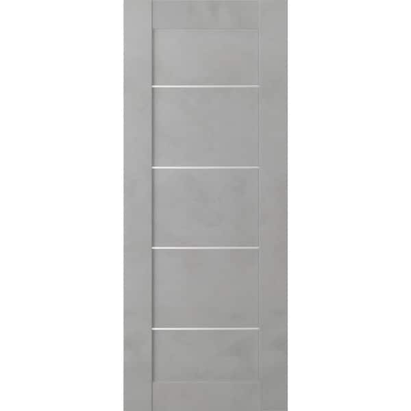 Belldinni 36 in. W x 80 in. H x 1-3/4 in. D 1 Panel Solid Core Vona 07 4H Light Urban Prefinished Wood Interior Door Slab