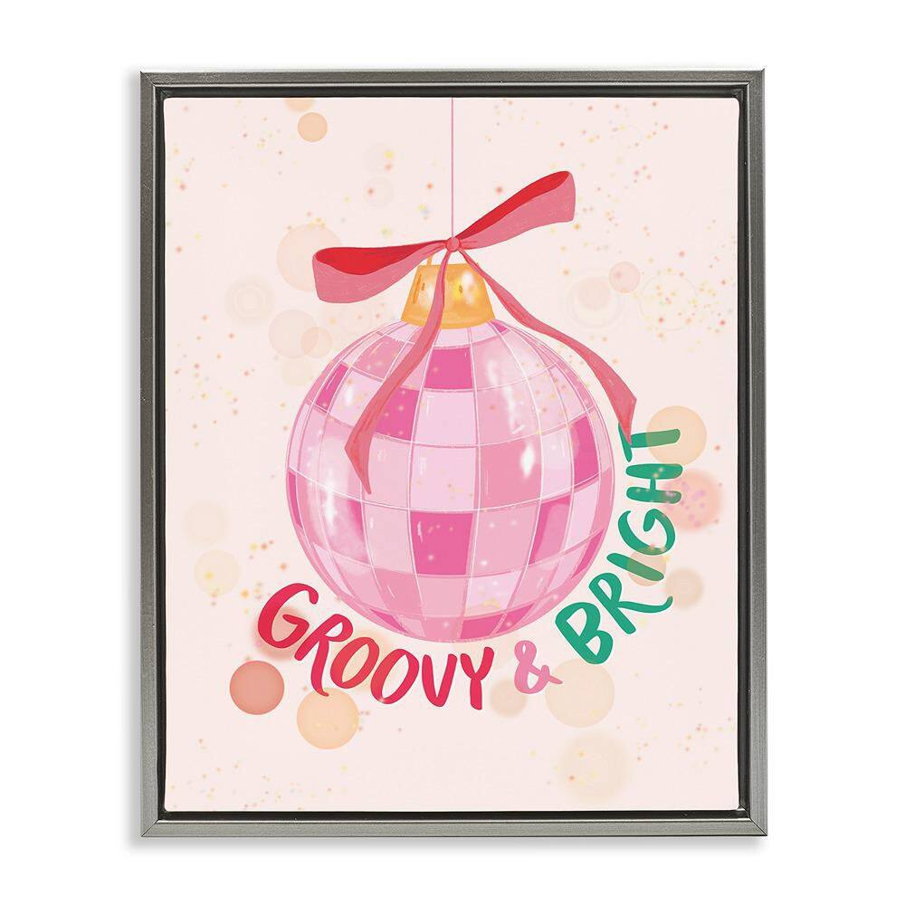 Groovy and Bright Bauble by Rachel Nieman 1 Piece Gray Floater Frame Graphic Typography Art Print 31 in. x 25 in. price history on PriceWatchPro