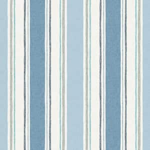 24 in. x 24 in. 2-Piece Deep Seating Outdoor Lounge Chair Cushion in French Blue Linen Stripe